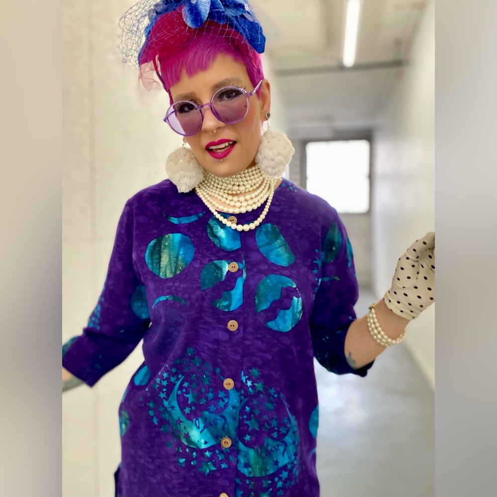 Pajama Dress with Moons and Stars